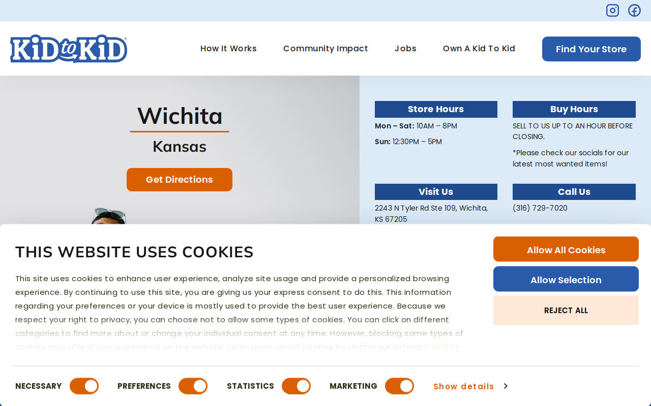 Kid to Kid Wichita website preview