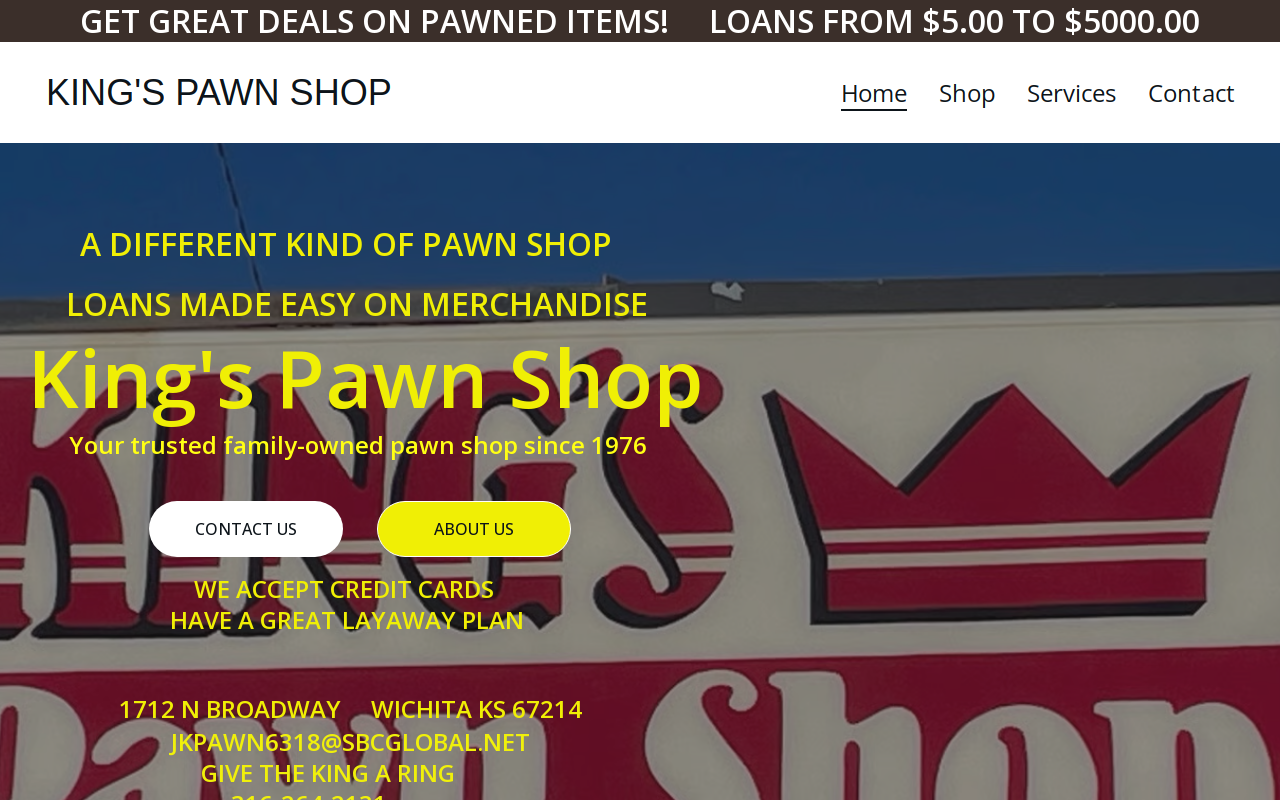 King's Pawn Shop website preview