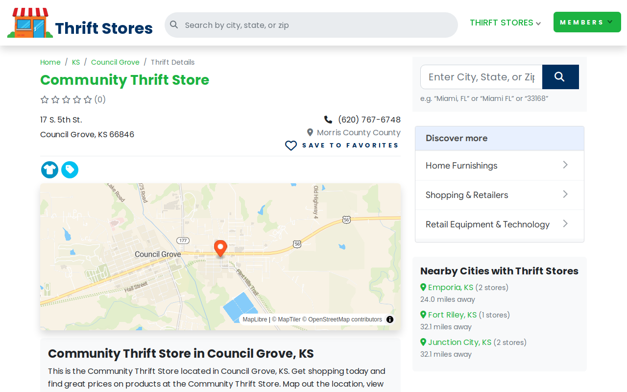 Community Thrift Store website preview