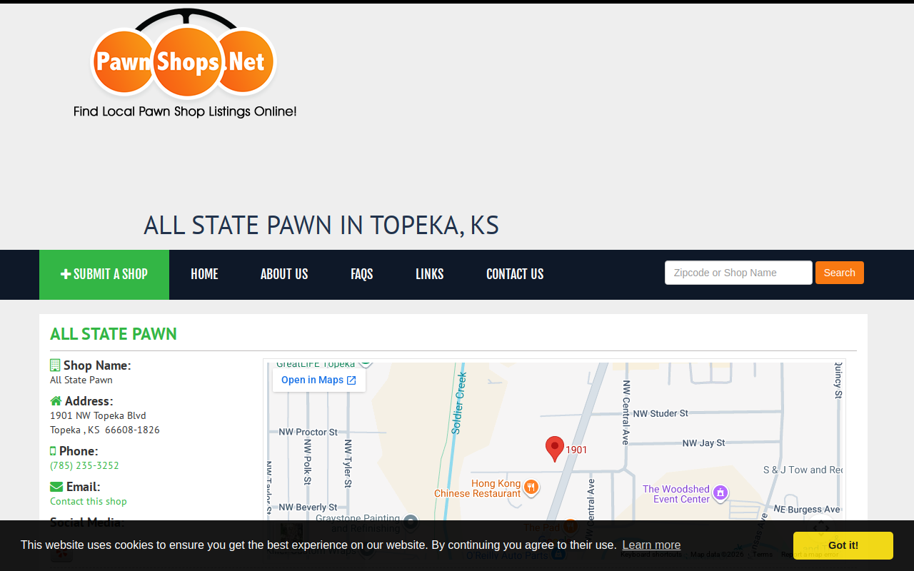 All State Pawn website preview
