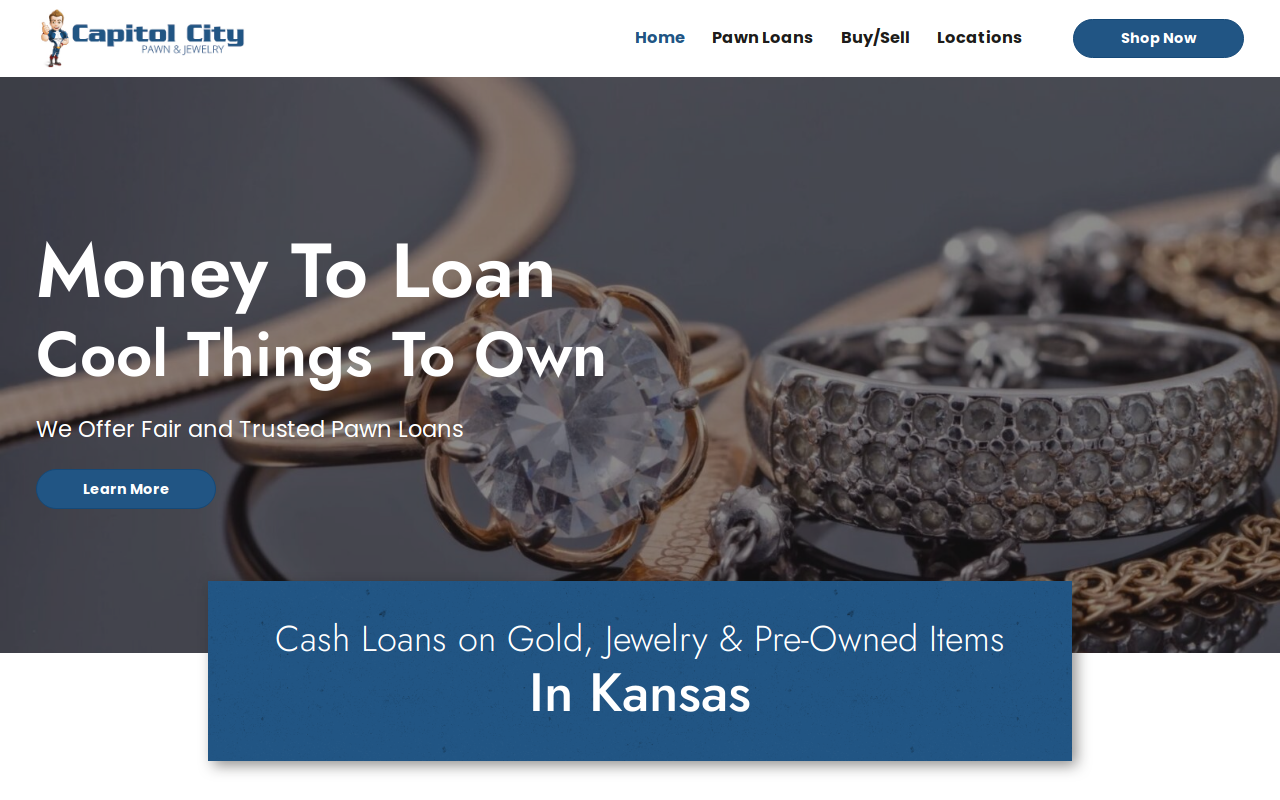 Capitol City Pawn and Jewelry website preview
