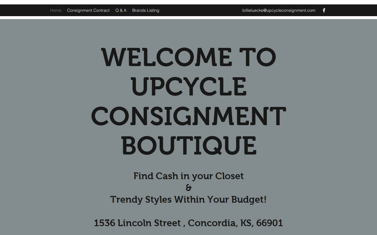 Upcycle Consignment Boutique website preview