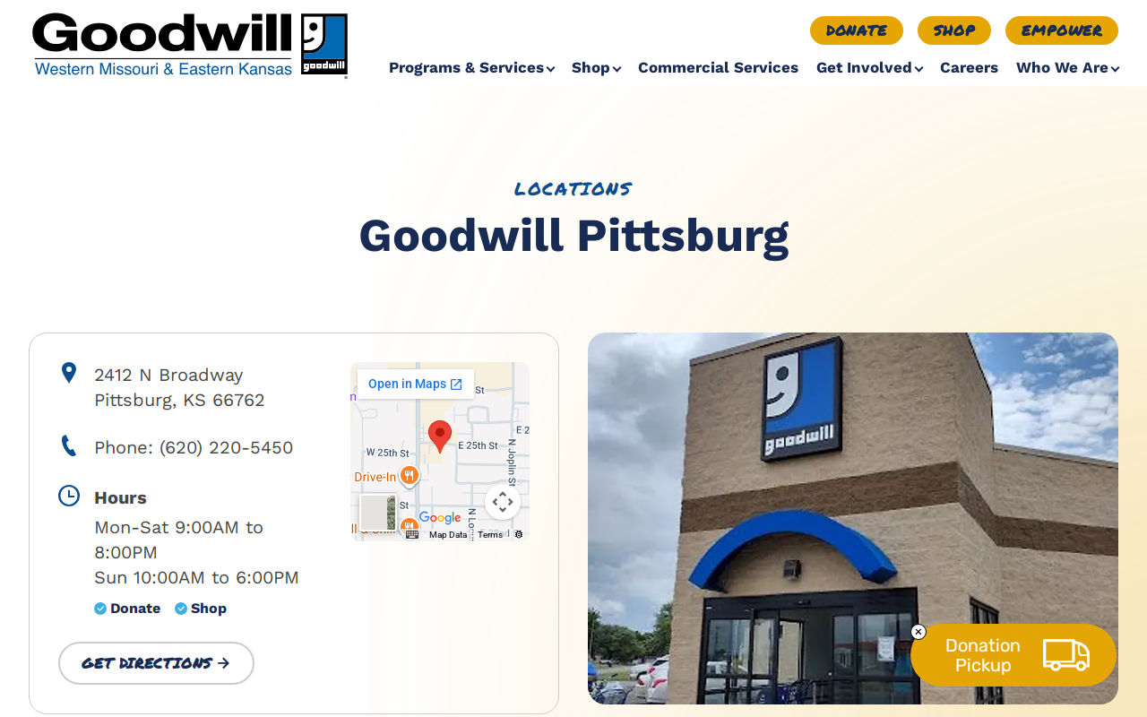 Goodwill Pittsburg website preview