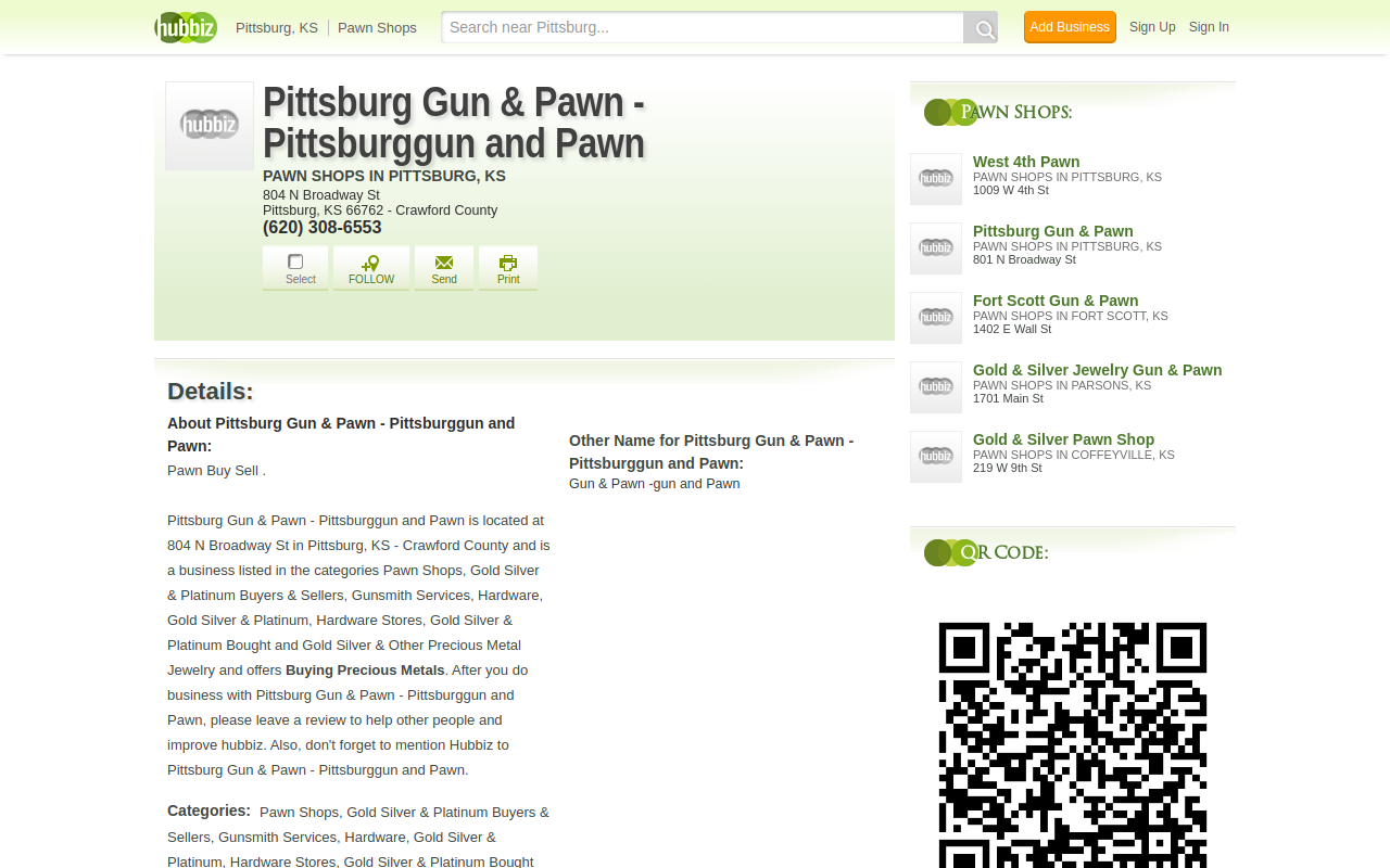 Pittsburg Gun & Pawn website preview