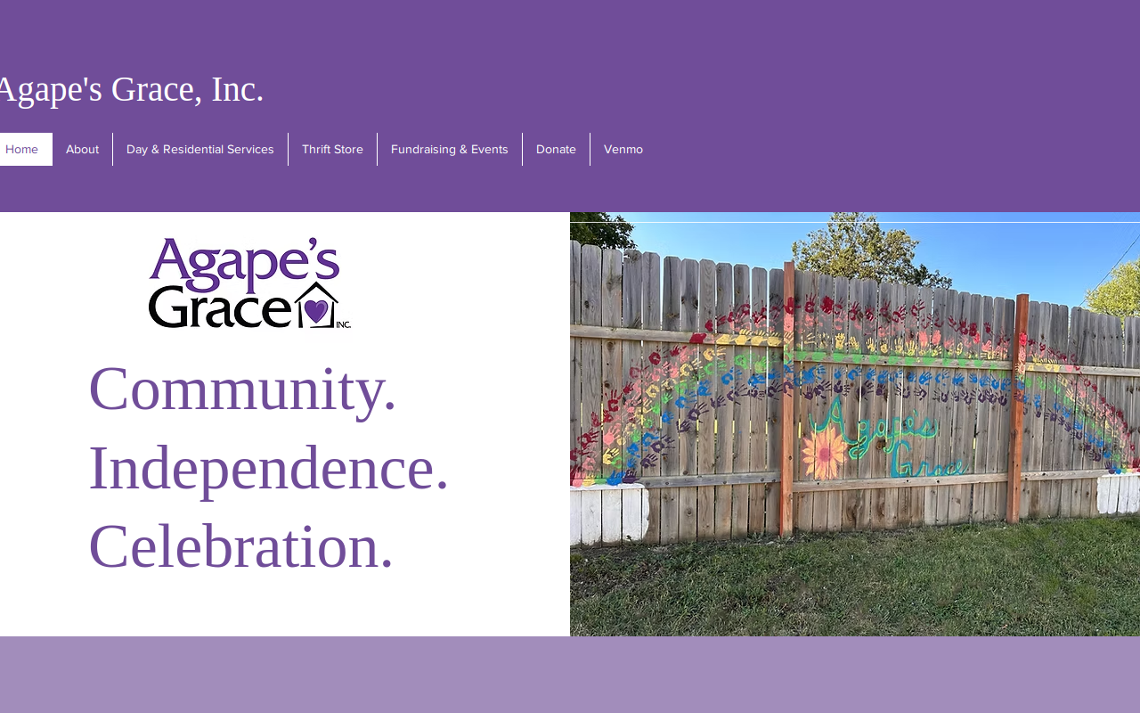 Agape's Grace Inc website preview