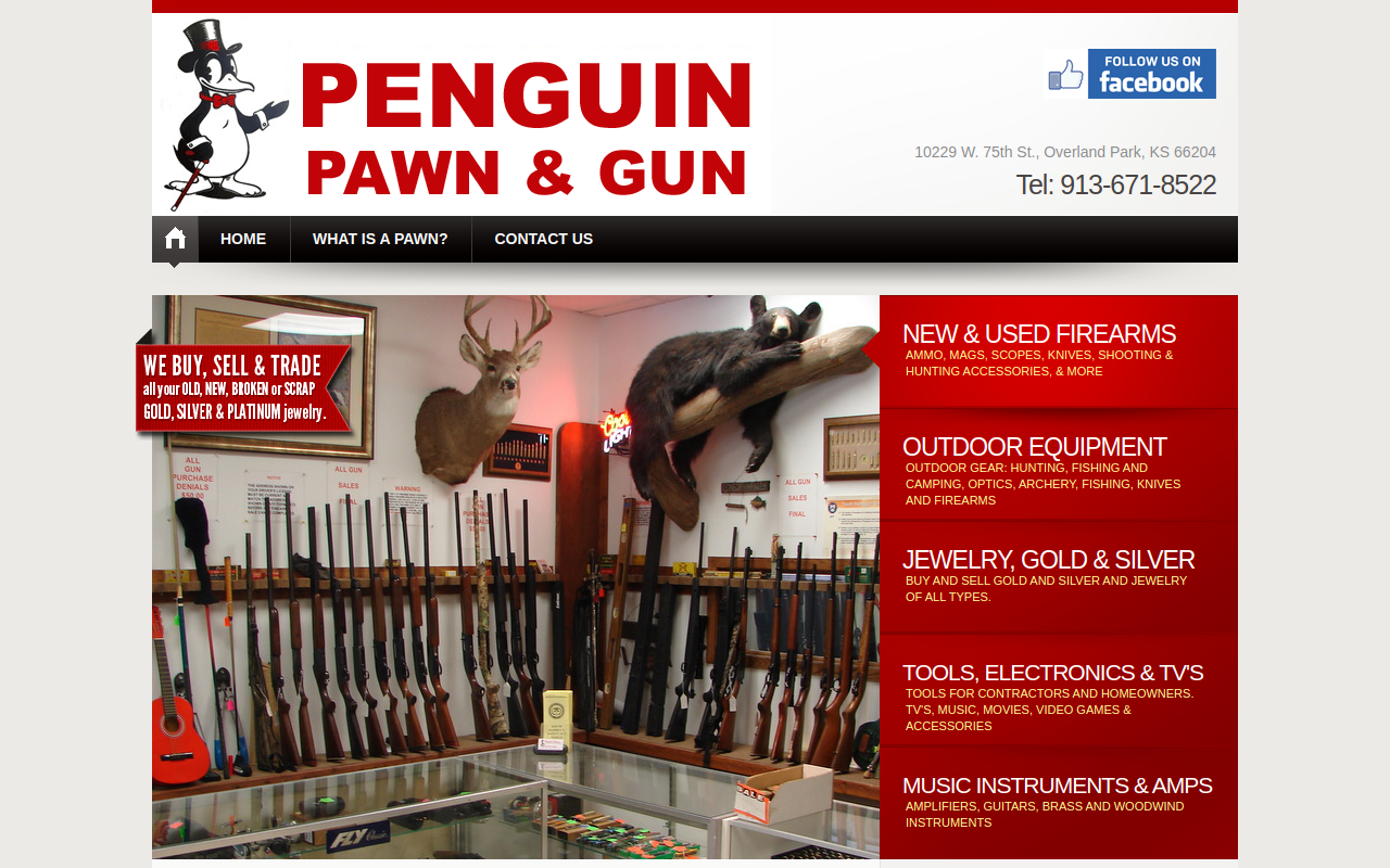 Penguin Pawn & Gun website preview