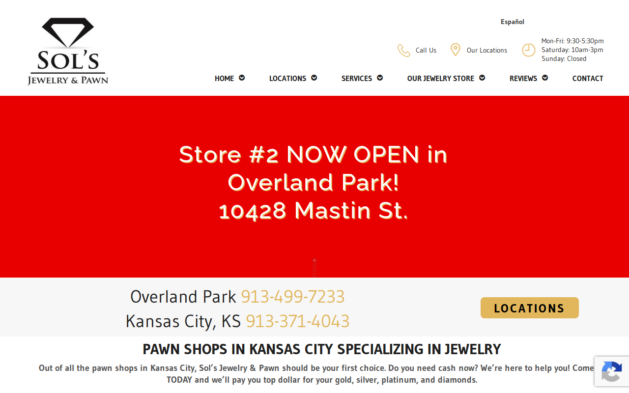Sol's Jewelry and Pawn website preview