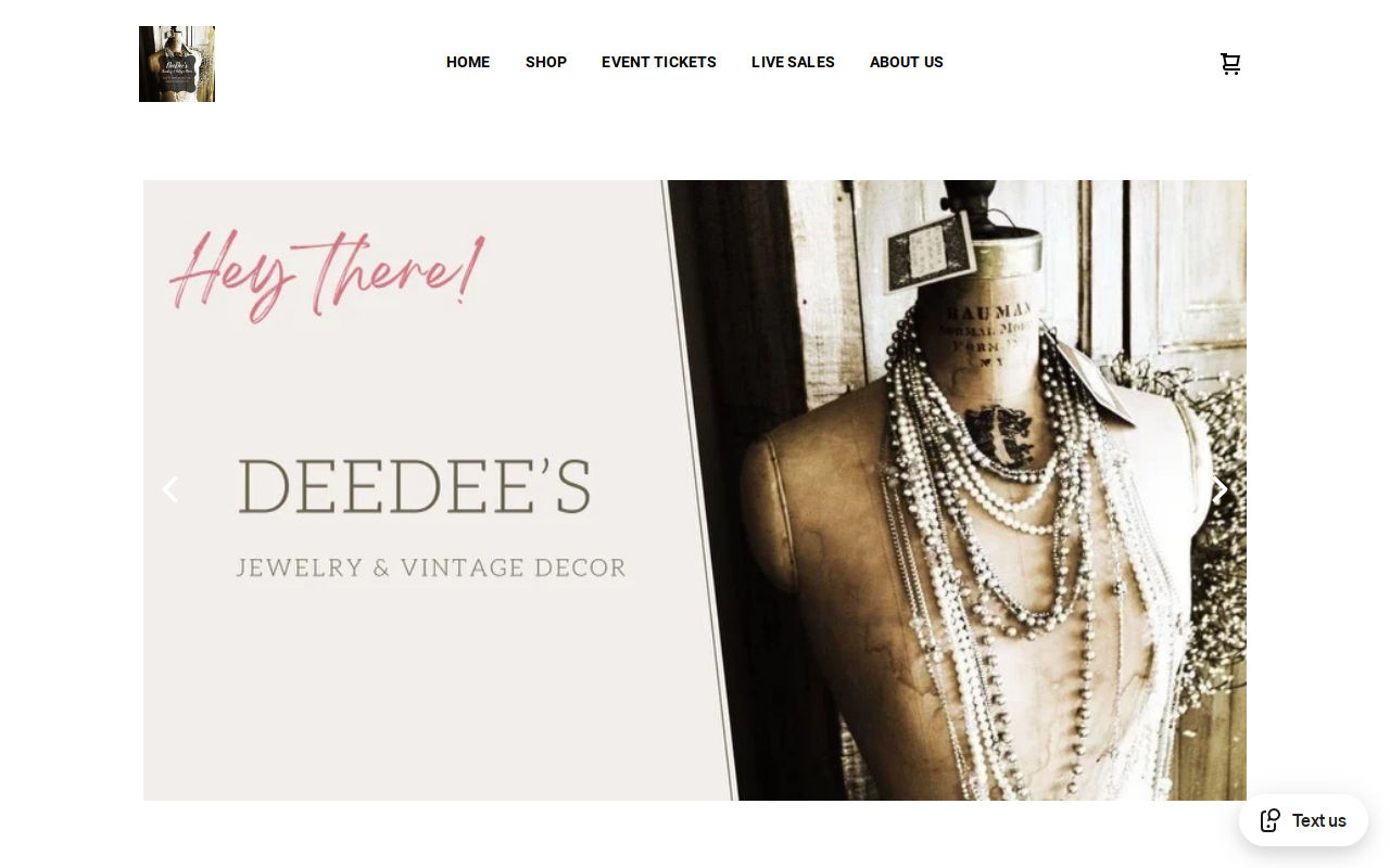 DeeDee's Jewelry and Vintage Decor website preview