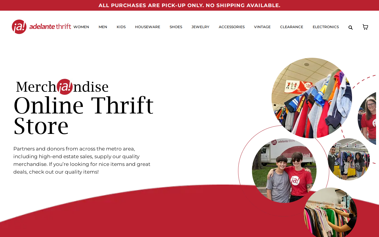 Adelante Thrift website preview