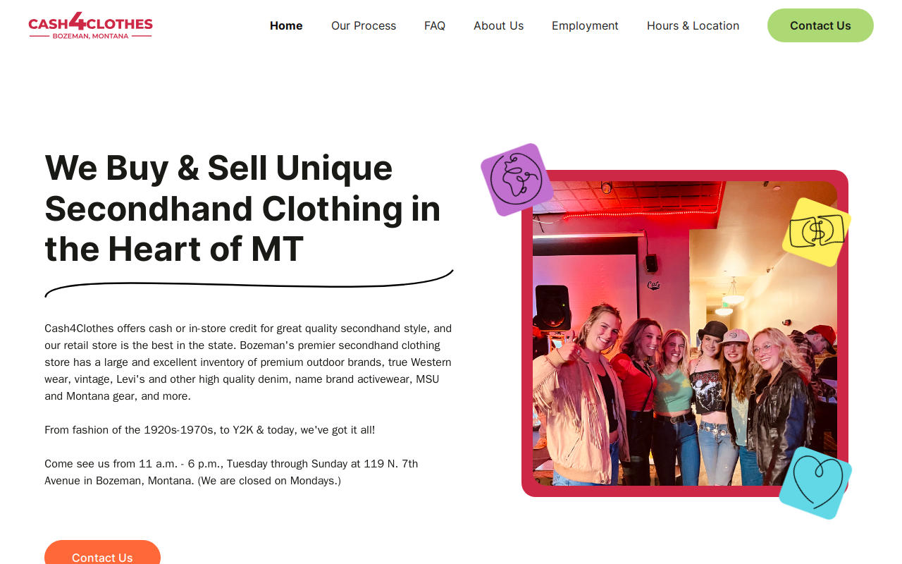 Cash 4 Clothes website preview