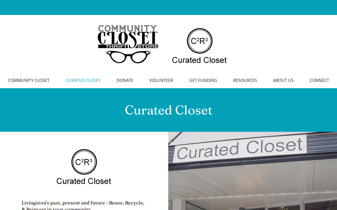 Curated Closet website preview