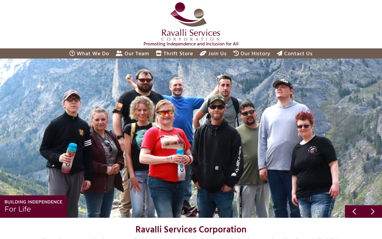 Ravilli Services Thrift Store website preview