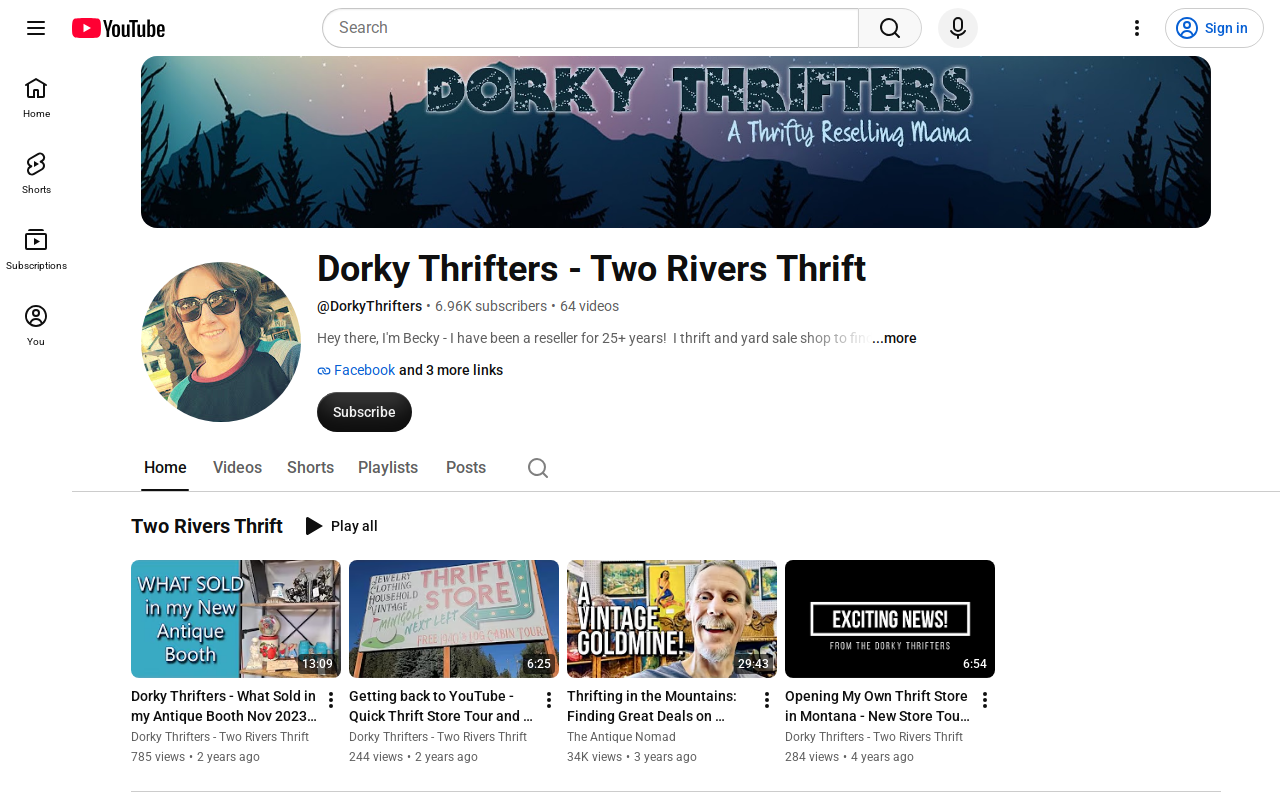 Two Rivers Thrift Store website preview