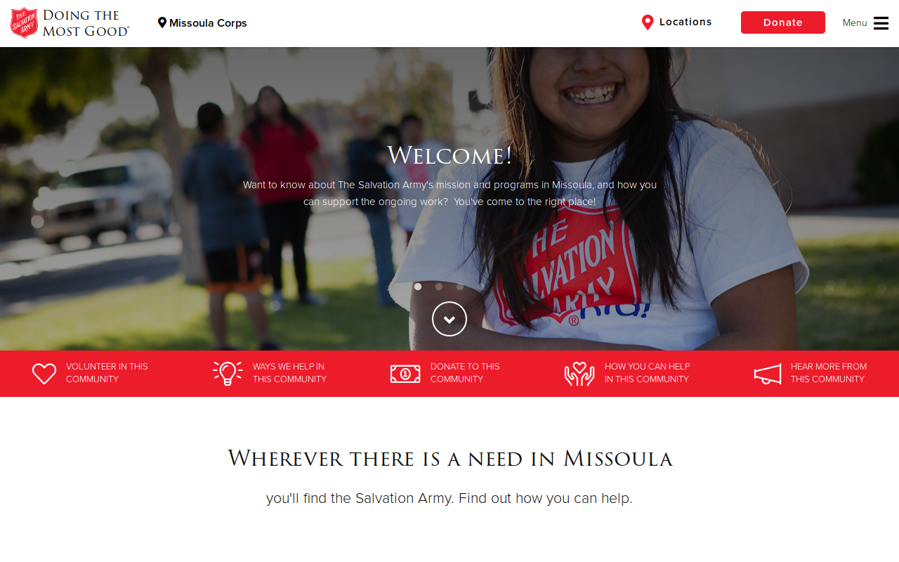 Salvation Army website preview