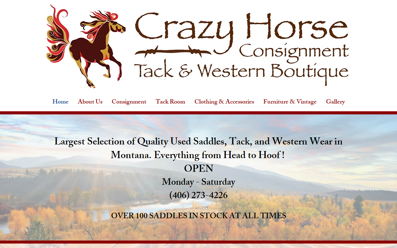 Crazy Horse Consignment website preview