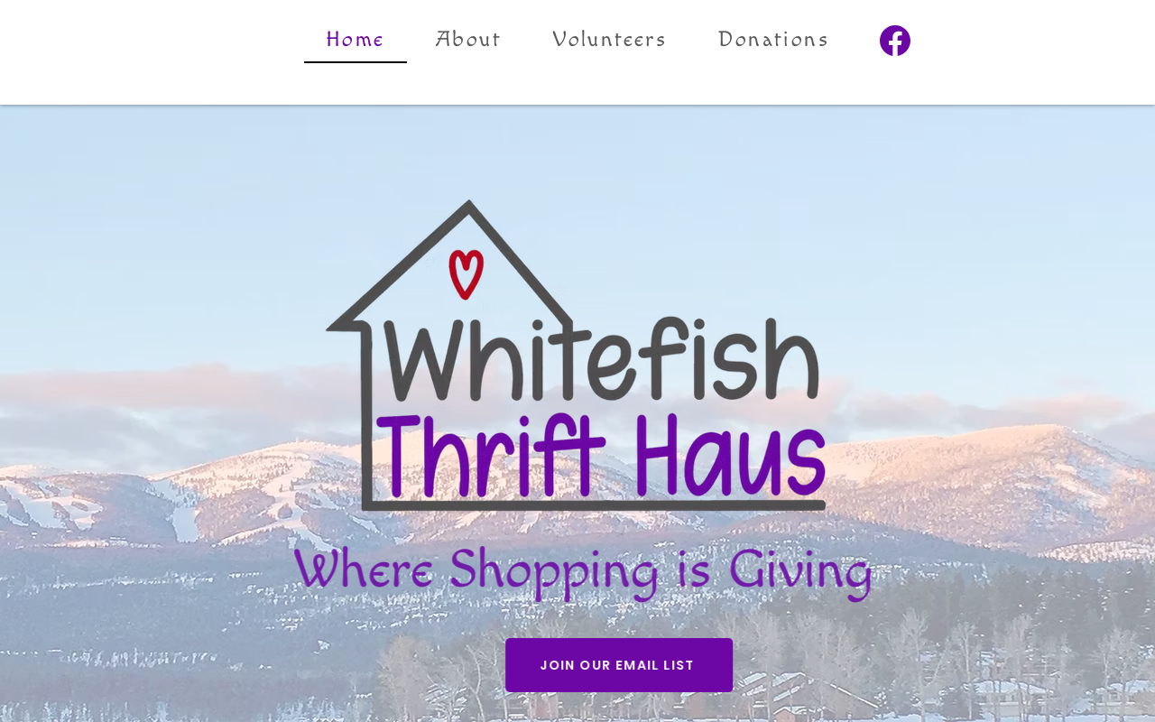 Whitefish Thrift Haus website preview