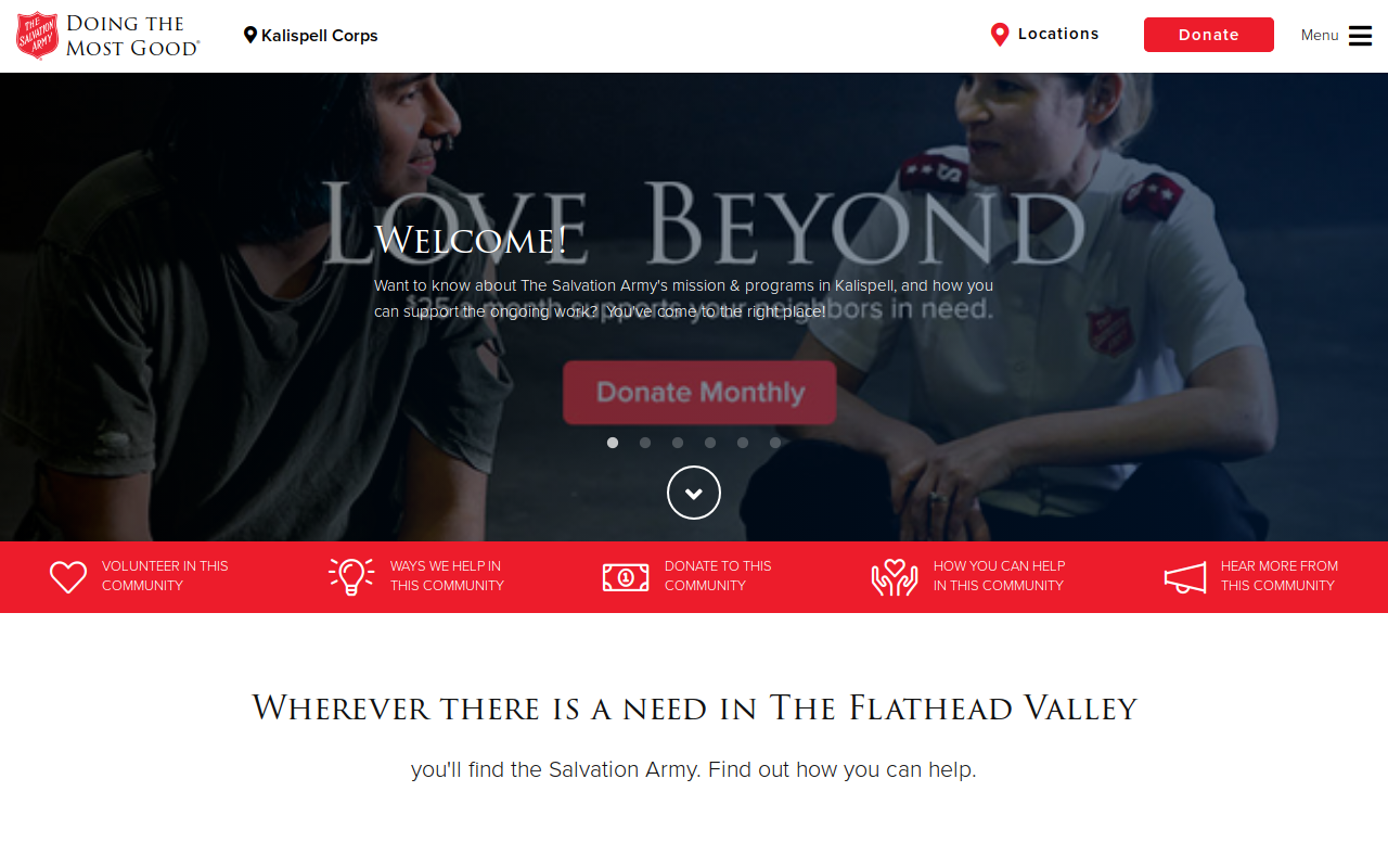 The Salvation Army Kalispell Corps - Serving the Flathead website preview