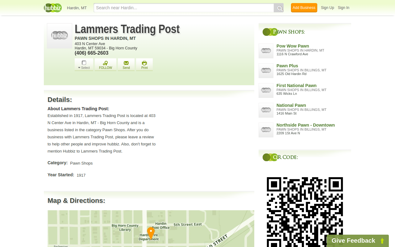Lammers Trading Post website preview