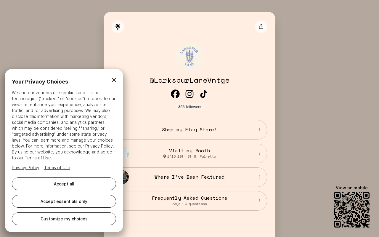 Larkspur Lane Vntge website preview
