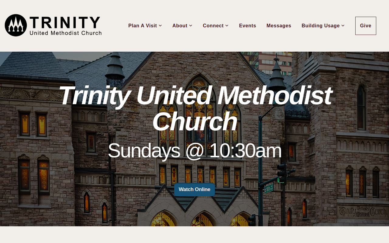 Trinity Thrift Store website preview
