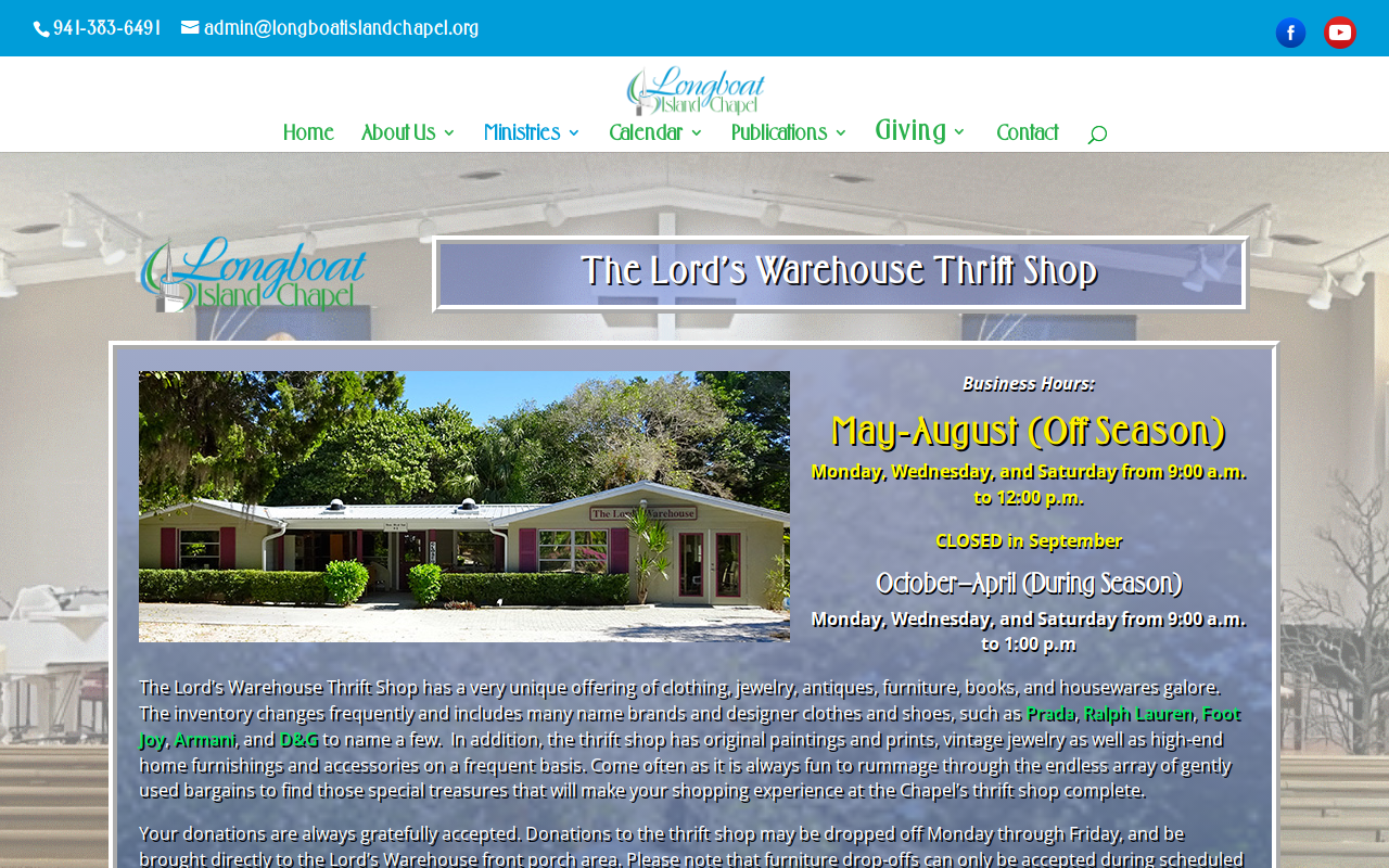 Lord's Warehouse website preview