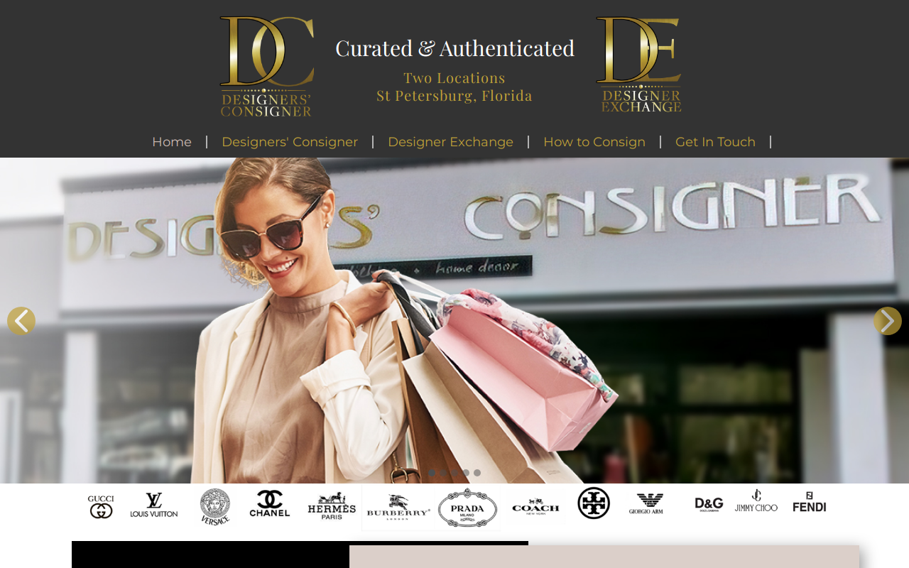 Designers Consigner website preview