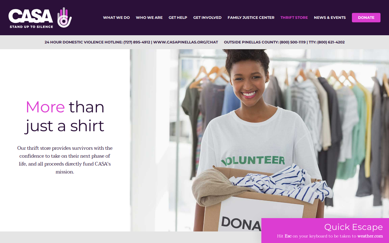 CASA Thrift Boutique website preview