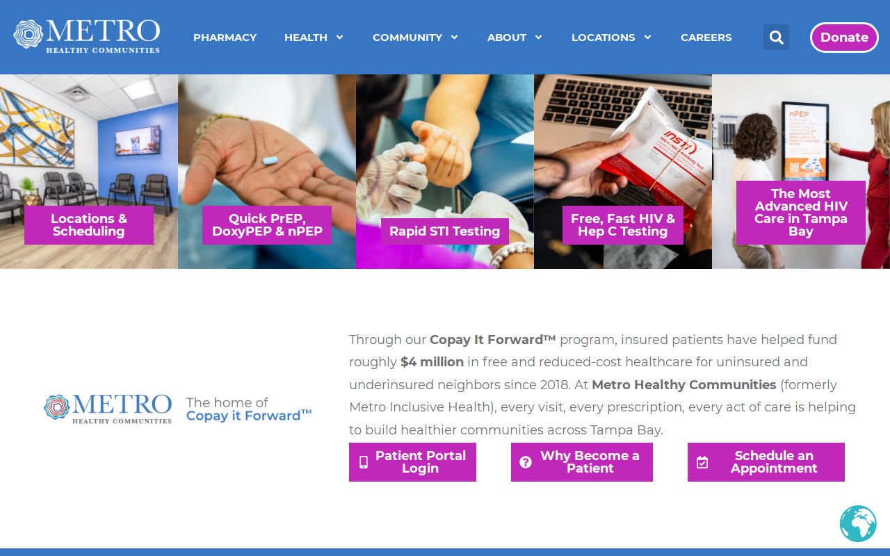 Metropolitan Charities website preview