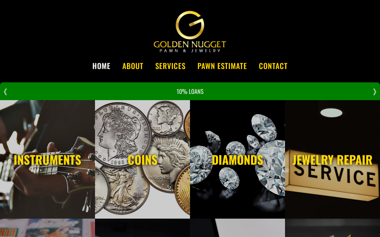 Golden Nugget Pawn & Jewelry website preview