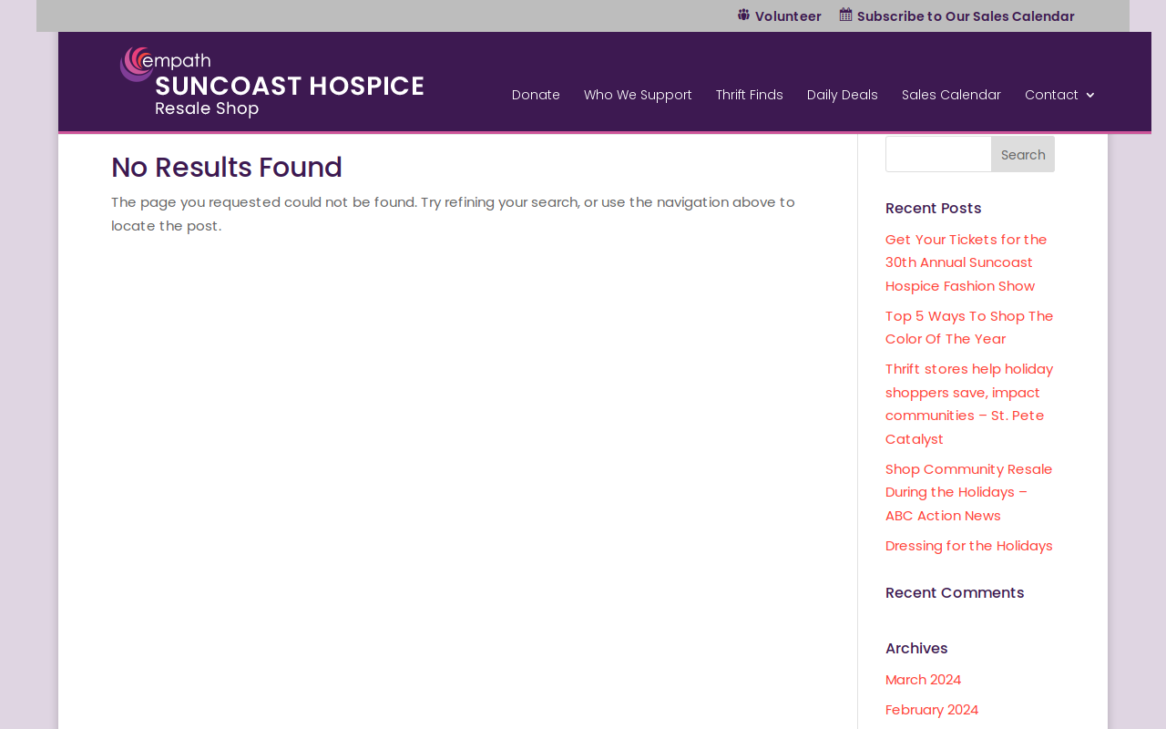 Suncoast Hospice Resale Shop website preview