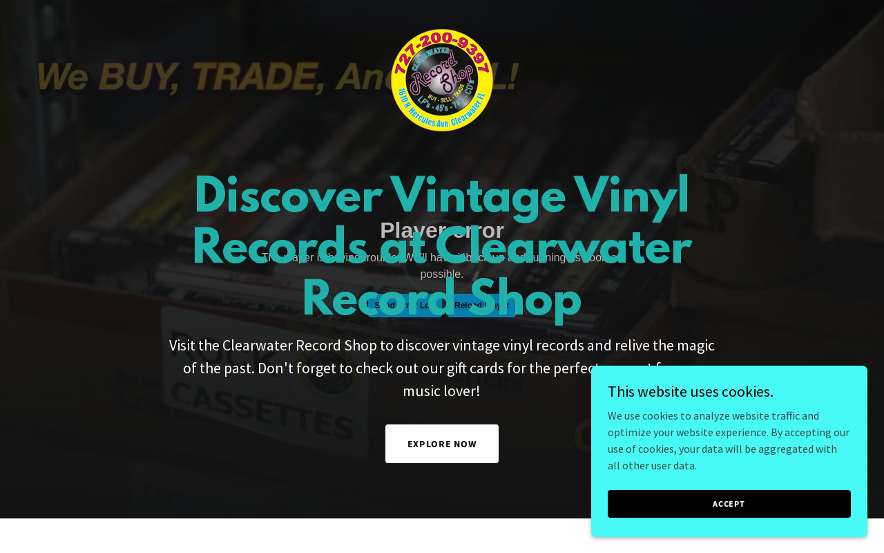 The Clearwater Record Shop website preview