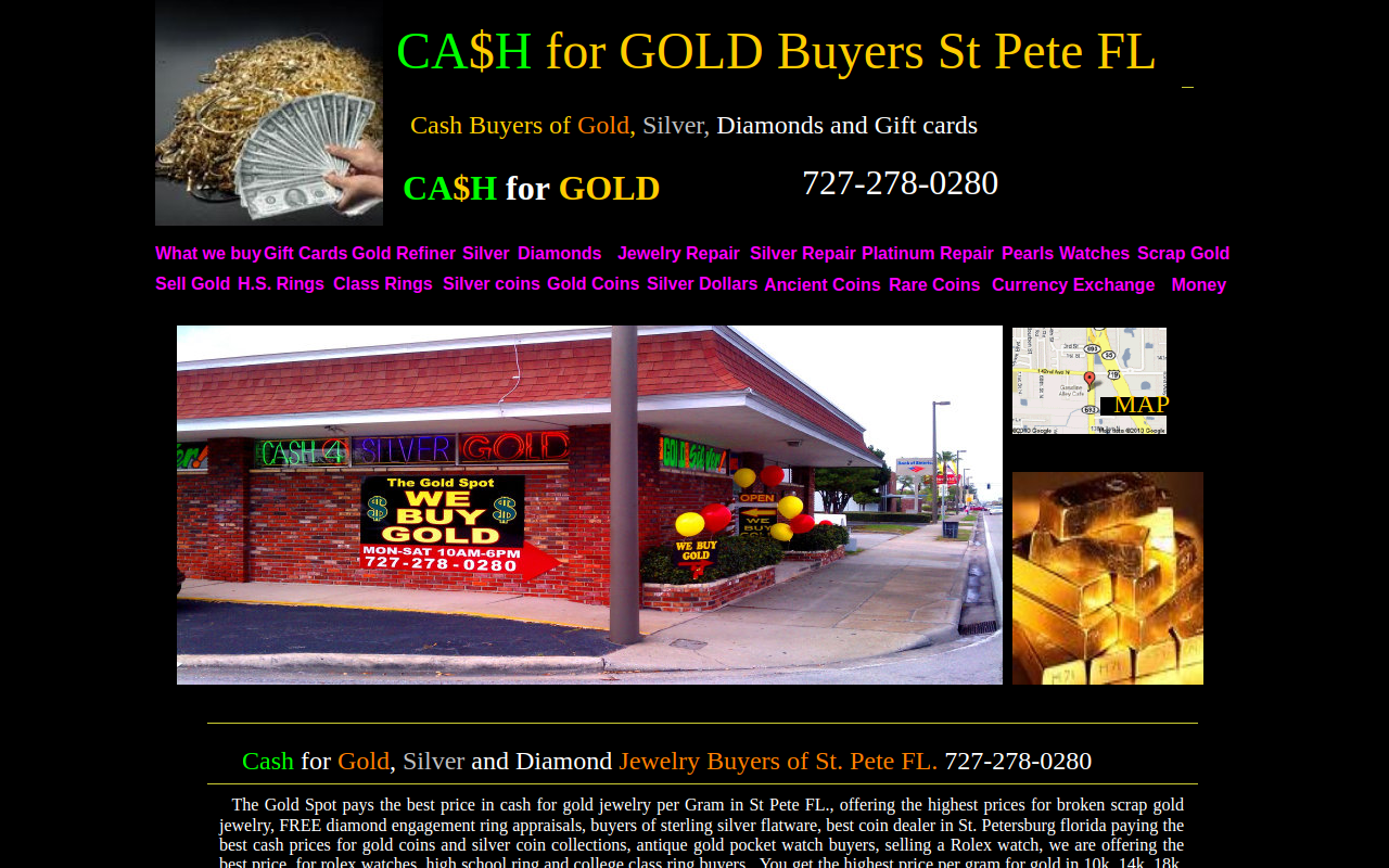 The Gold Spot website preview