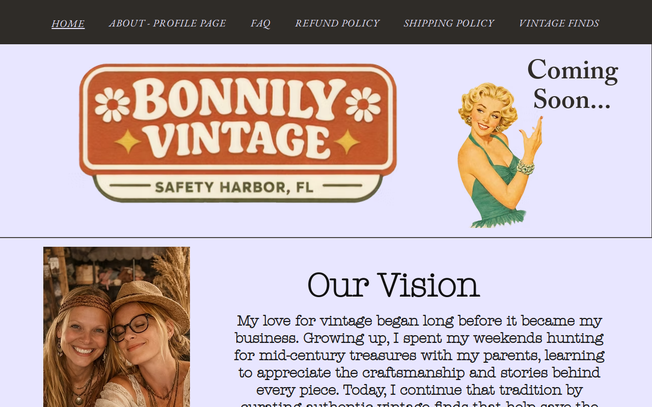 Bonnily Vintage website preview