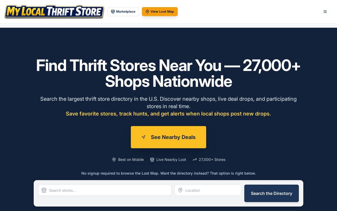 My Local Thrift Store website preview