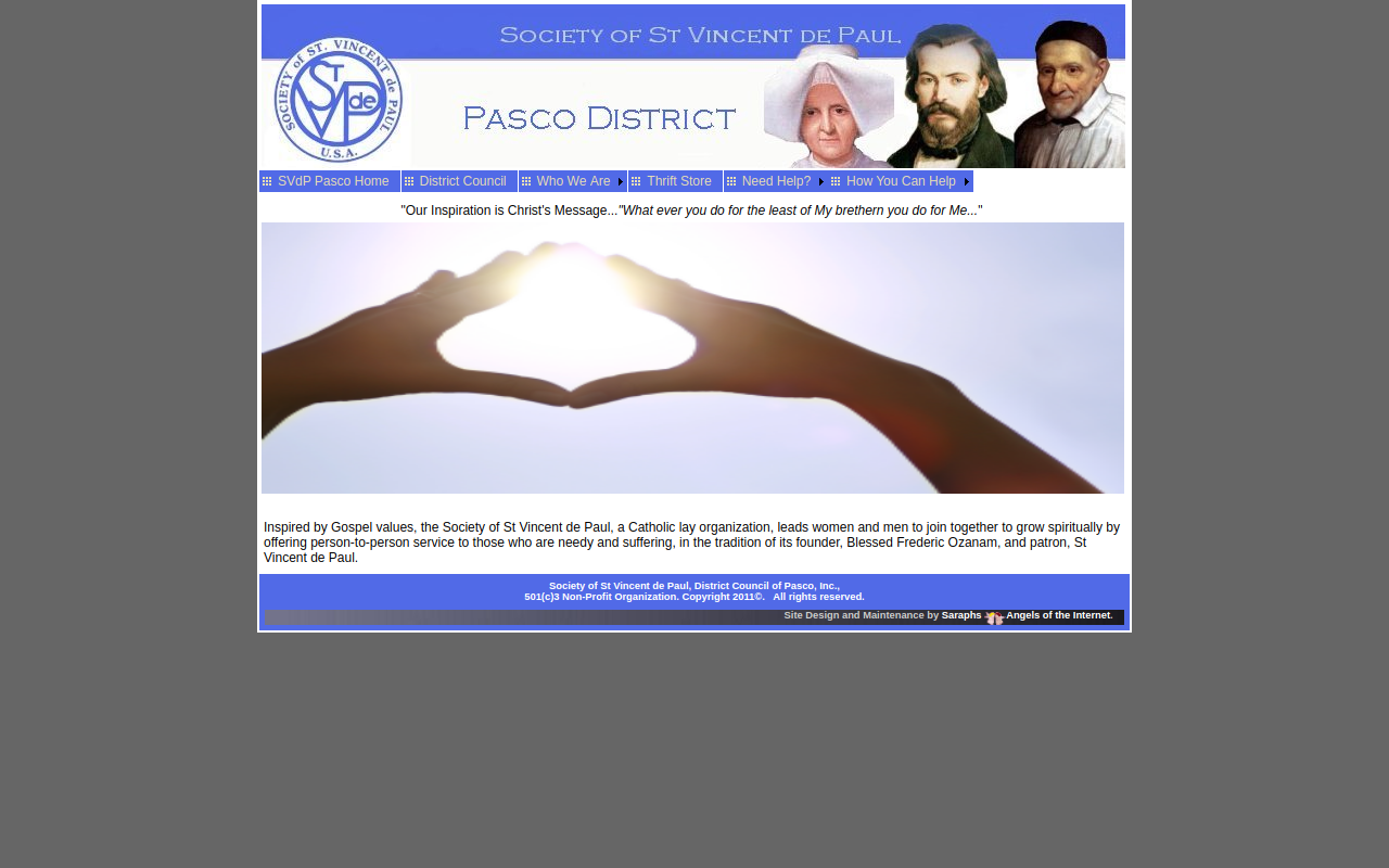 Society of St Vincent de Paul Thrift Store website preview
