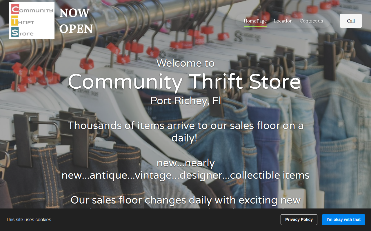 Community Thrift Store, PRC website preview
