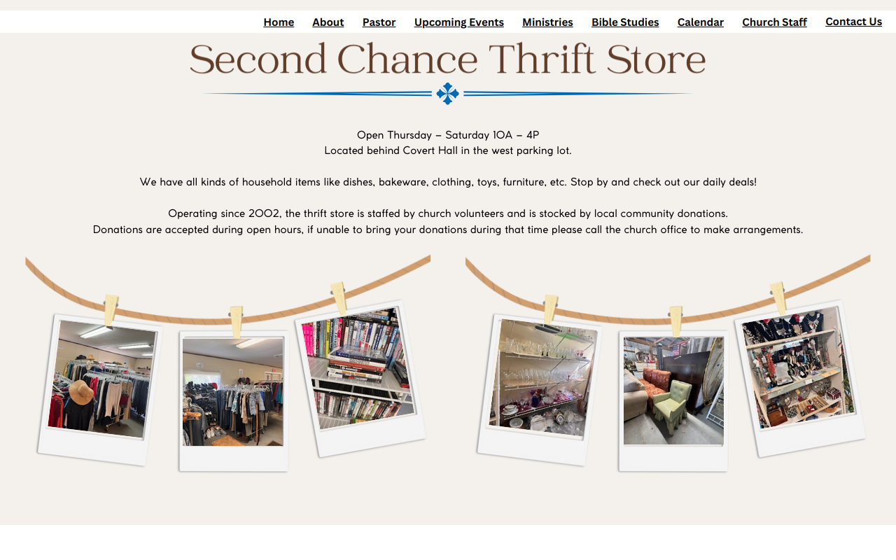 Second Chance Thrift Store website preview