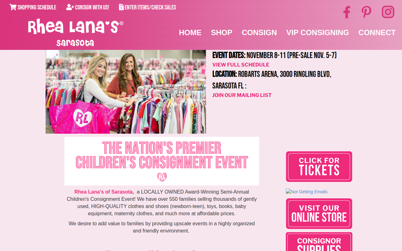 Rhea Lana's website preview
