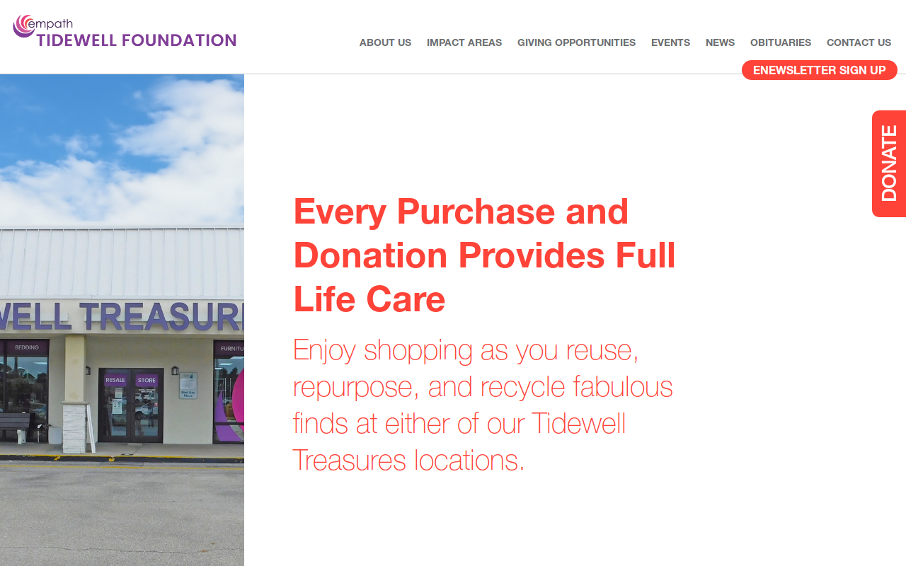 Tidewell Treasures - Sarasota website preview