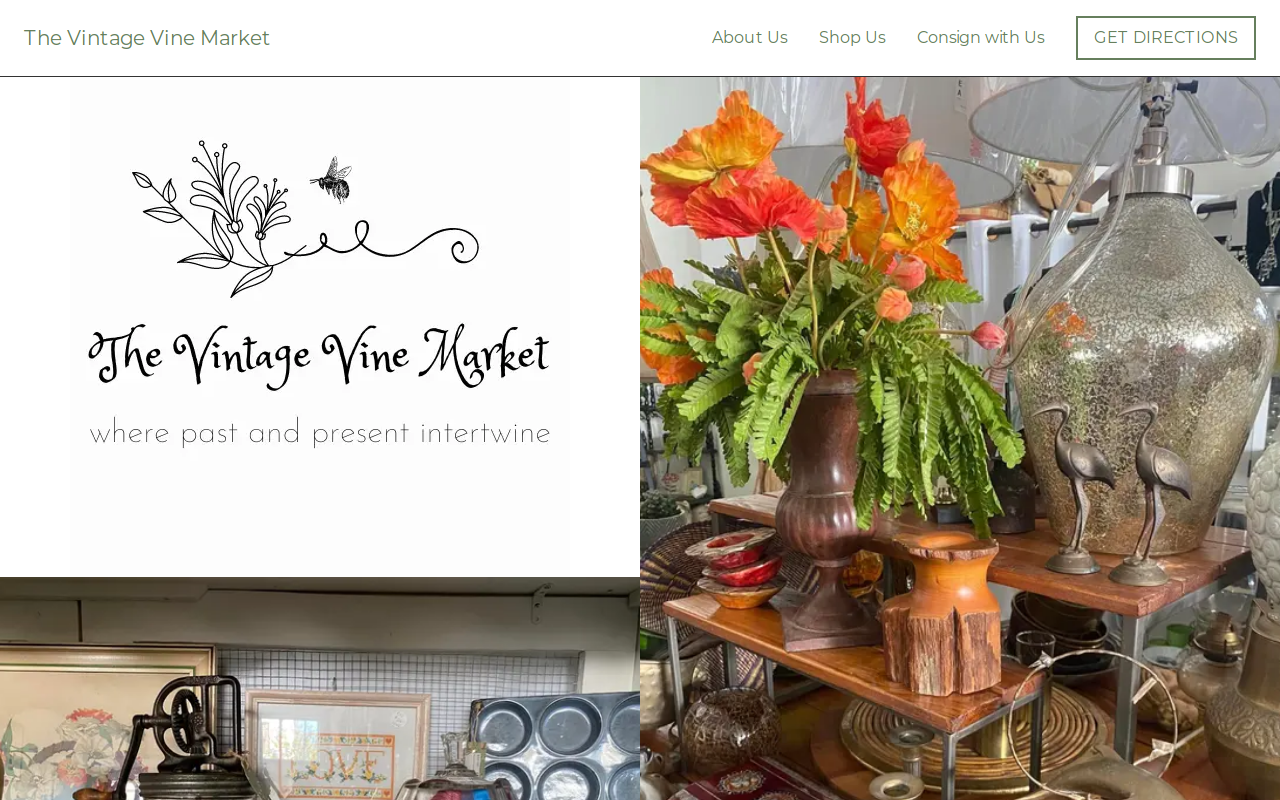 The Vintage Vine Market website preview