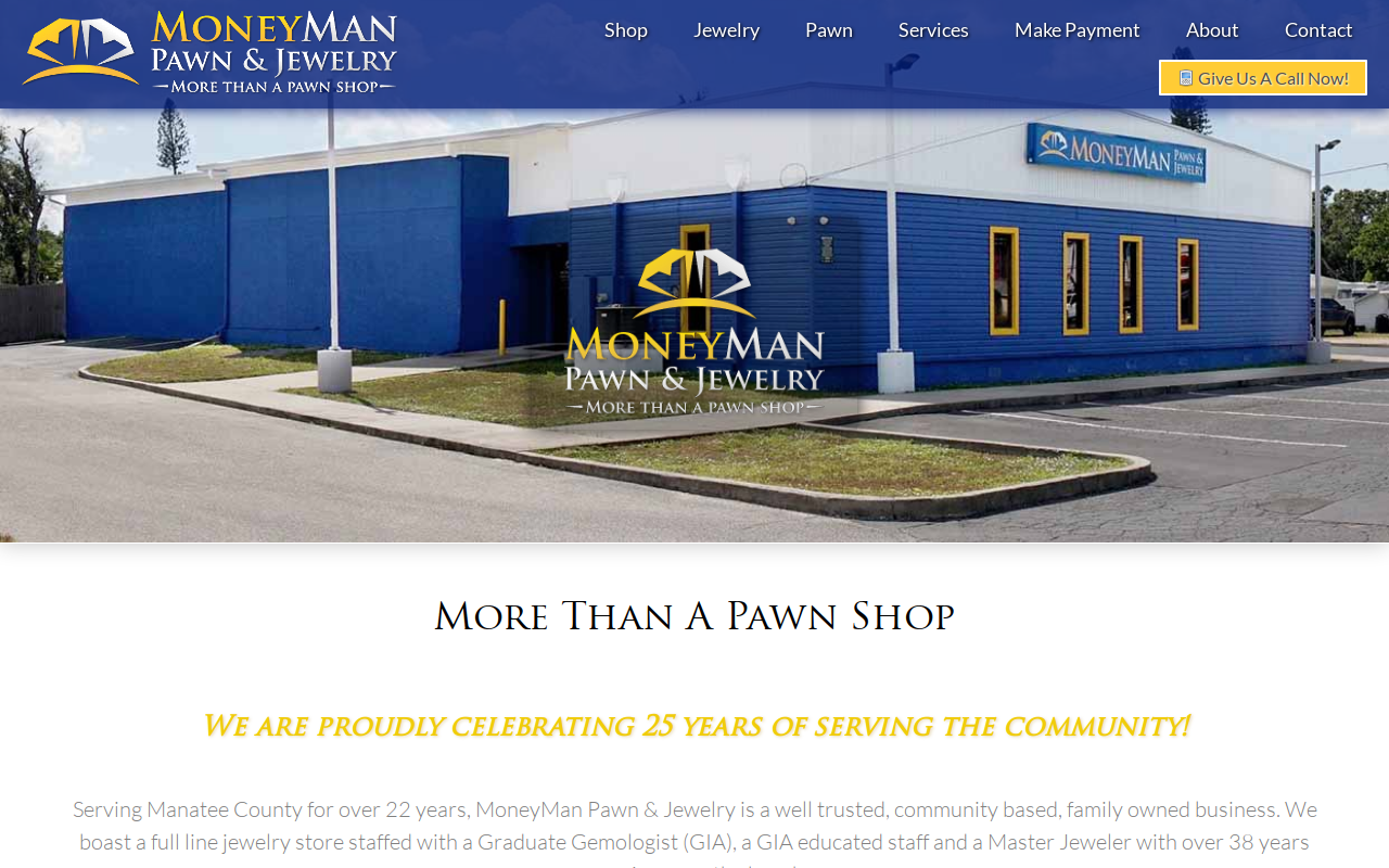 MoneyMan Pawn & Jewelry website preview