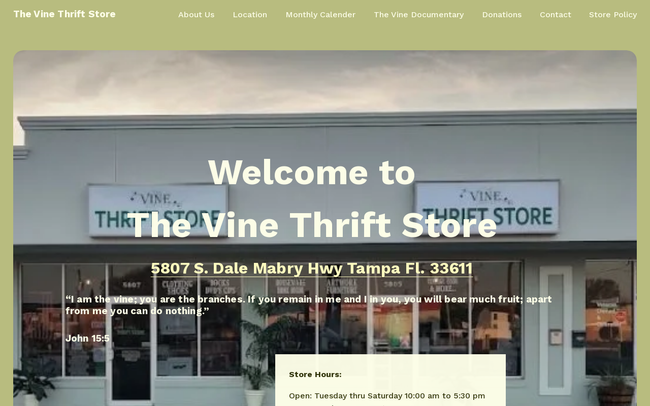 The Vine Thrift Store website preview