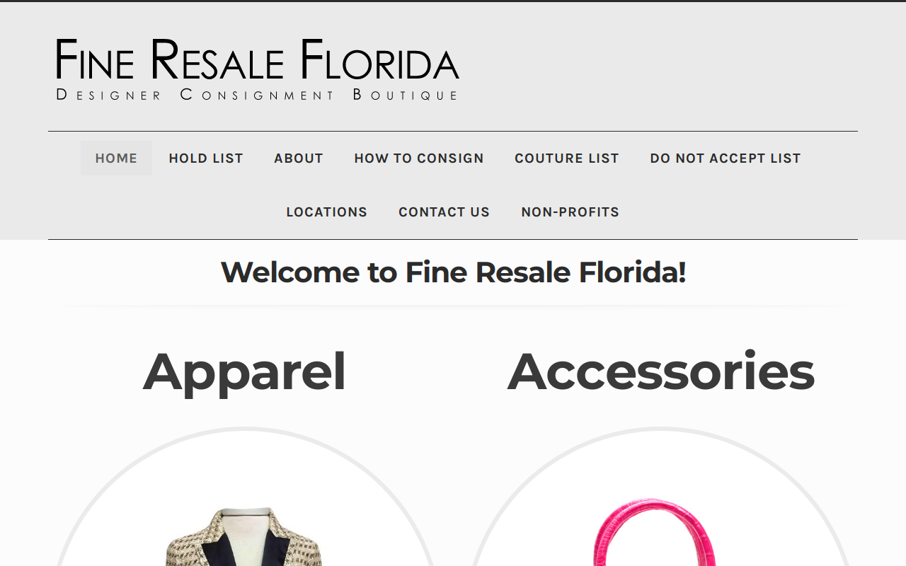 FIFI'S Fine Resale Apparel and Accessories website preview