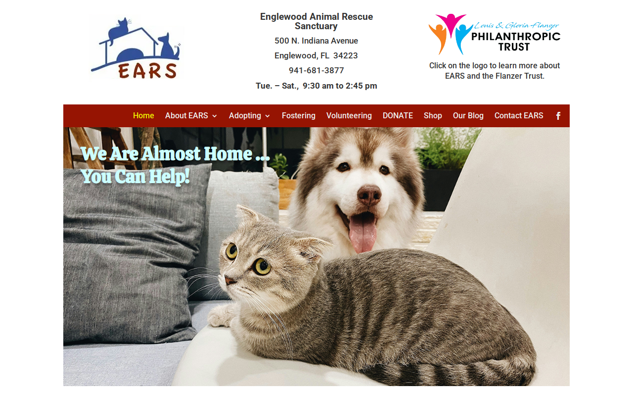 EARS Thrift Store website preview