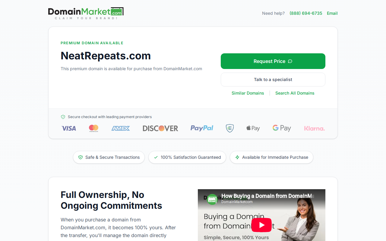 Neat Repeats website preview