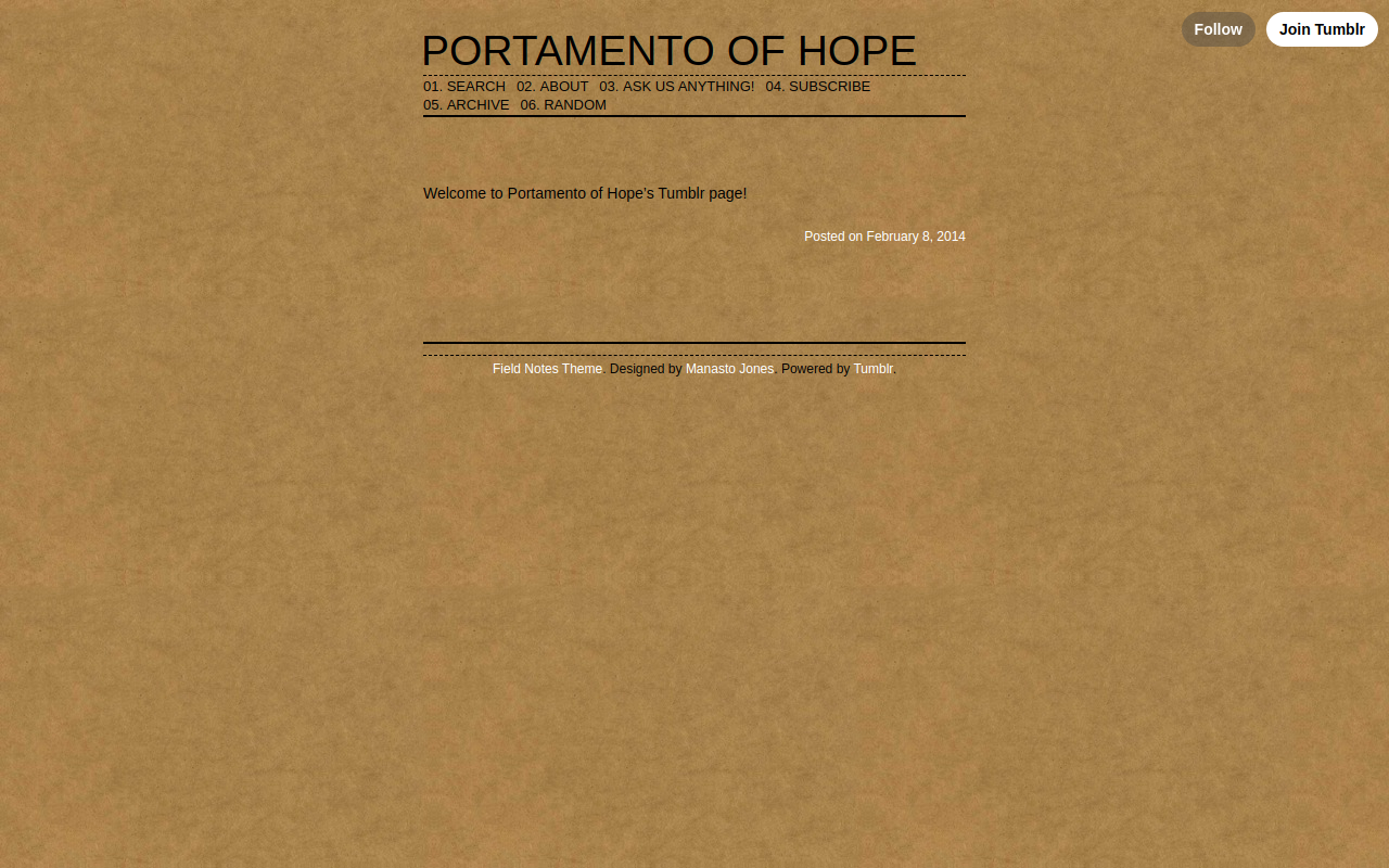 Portamento of Hope website preview