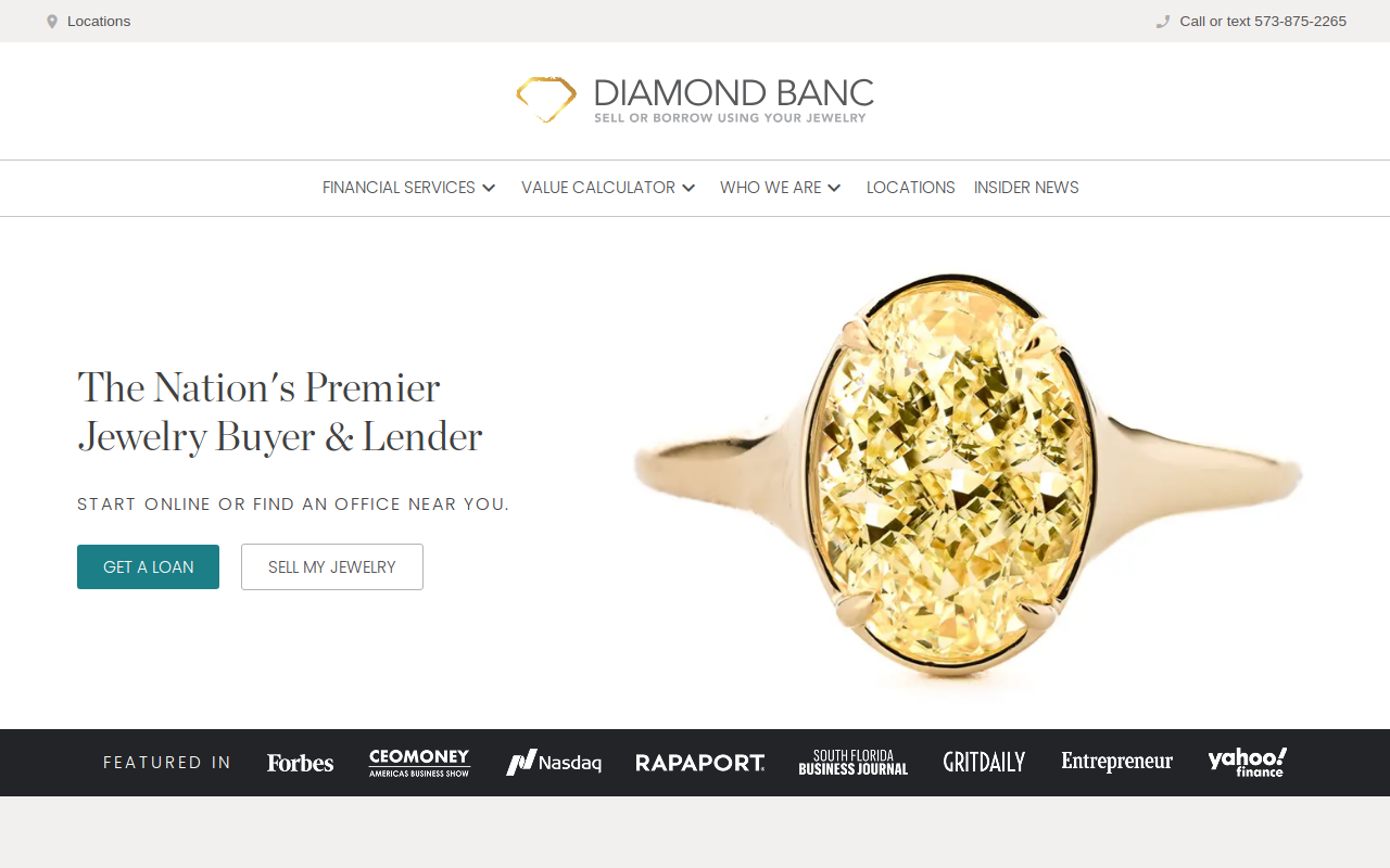 Diamond Banc website preview