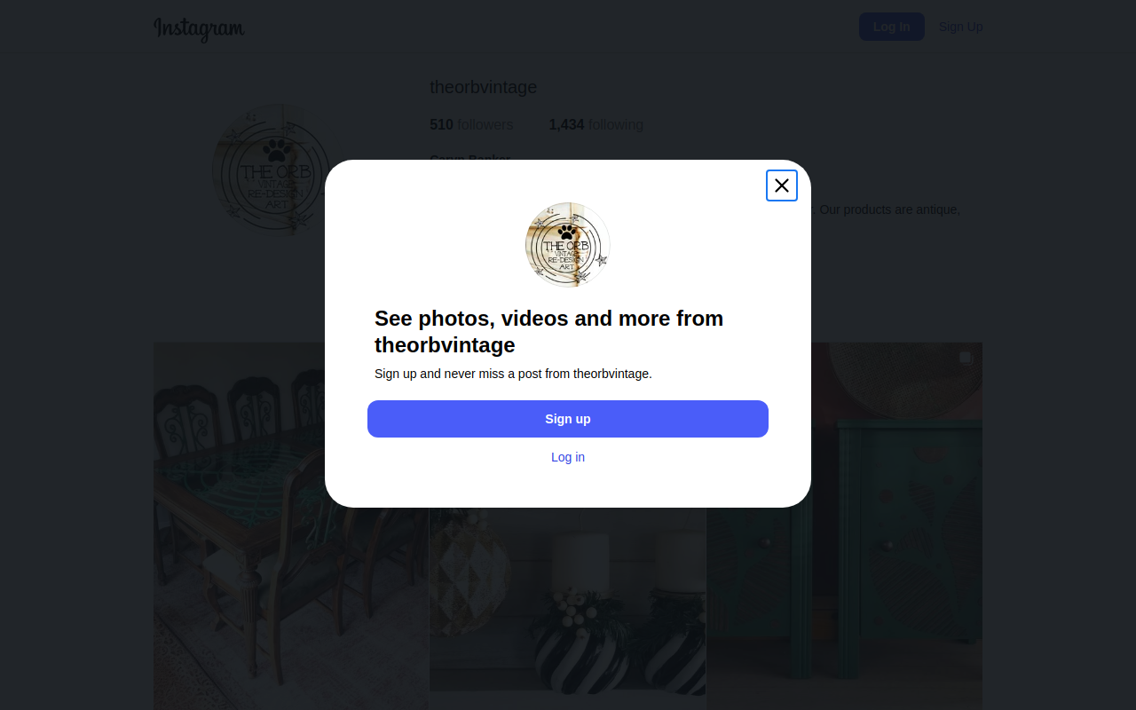 The Orb Vintage & Redesign Art website preview