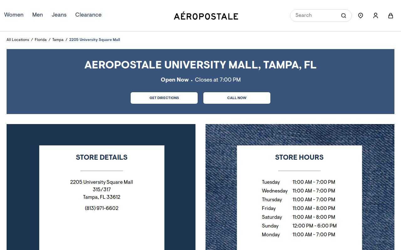 Aéropostale website preview