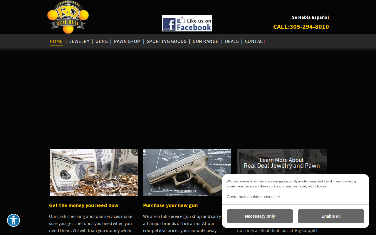 Real Deal Jewelry and Pawn website preview